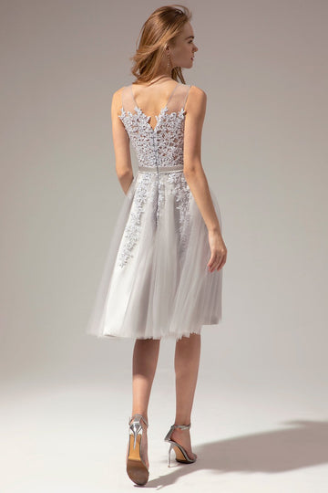 Vestido de encaje gris